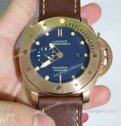 New Copy Panerai Luminor Submersible Blue Dial watch Bronzo Panerai PAM00671